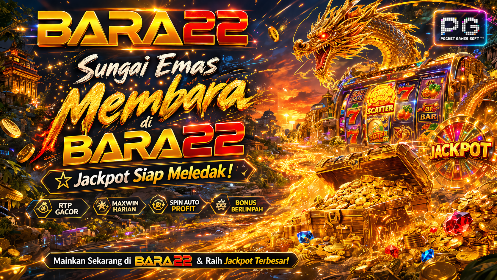 Sungai Emas Membara di BARA22  𖤐 Jackpot Siap Meledak!
